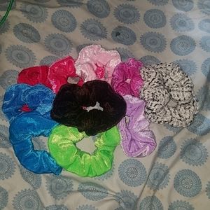 Multi colored scrunchies
